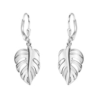 Haupt- und Seitenansicht von Blatt Ohrhänger in 925 Silber von Sofia Milani - E2838