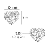 Maßenansicht von Gehämmertes Herz Ohrstecker in 925 Silber von Sofia Milani - E2846