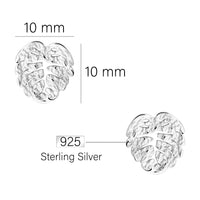 Maßenansicht von Gehämmertes Blatt Ohrstecker in 925 Silber von Sofia Milani - E2848