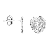 Haupt- und Seitenansicht von Gehämmertes Blatt Ohrstecker in 925 Silber von Sofia Milani - E2848