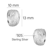 Maßenansicht von Gebürstet Steck Creolen in 925 Silber von Sofia Milani - E2850
