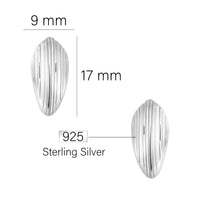 Maßenansicht von Gebürstet Steck Creolen in 925 Silber von Sofia Milani - E2852
