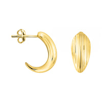 Haupt- und Seitenansicht von Gebürstet Steck Creolen in 925 Silber von Sofia Milani - E2853