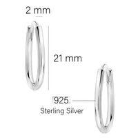 Maßenansicht von Creolen in 925 Silber von Sofia Milani - E2858