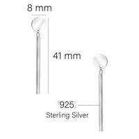 Maßenansicht von Kreis Stab Ohrhänger in 925 Silber von Sofia Milani - E2866