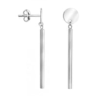 Haupt- und Seitenansicht von Kreis Stab Ohrhänger in 925 Silber von Sofia Milani - E2866