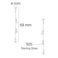 Maßenansicht von Kugel Ohrhänger in 925 Silber von Sofia Milani - E2870