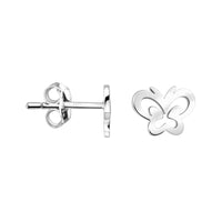 Haupt- und Seitenansicht von Schmetterling Ohrstecker in 925 Silber von Sofia Milani - E2872