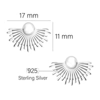 Maßenansicht von Sonnen Ohrstecker in 925 Silber von Sofia Milani - E2900