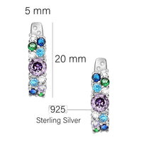 Maßenansicht von Farbiger Zirkonia Ohrstecker in 925 Silber von Sofia Milani - E2910