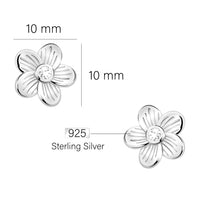 Maßenansicht von Blumen Ohrstecker in 925 Silber von Sofia Milani - E2912