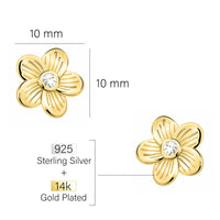 Maßenansicht von Blumen Ohrstecker in 925 Silber von Sofia Milani - E2913