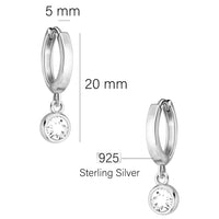 Maßenansicht von Zirkonia Ohrhänger in 925 Silber von Sofia Milani - E2952