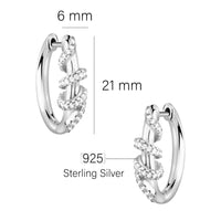 Maßenansicht von Zirkonia Ohrstecker in 925 Silber von Sofia Milani - E2956