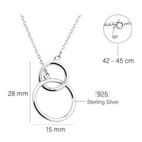 Maßenansicht von Kreis Halskette in 925 Silber von Sofia Milani - N0012