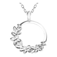 Blume Halskette in 925 Silber
