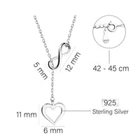 Maßenansicht von Herz Halskette in 925 Silber von Sofia Milani - N0147