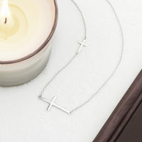 Kreuz Halskette in 925 Silber