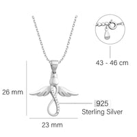 Maßenansicht von Flügel Halskette in 925 Silber von Sofia Milani - N0157