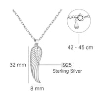 Flügel Halskette in 925 Silber