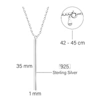 Maßenansicht von Stab Halskette in 925 Silber von Sofia Milani - N0235