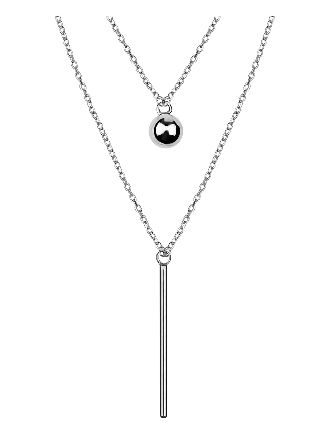 Stab Halskette in 925 Silber