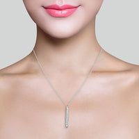 Stab Halskette in 925 Silber