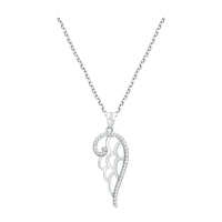 Flügel Halskette in 925 Silber