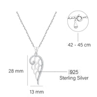Flügel Halskette in 925 Silber