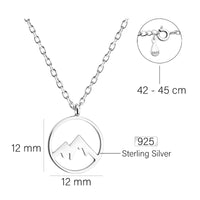 Maßenansicht von Berg Halskette in 925 Silber von Sofia Milani - N0270