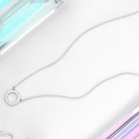 Kreis Halskette in 925 Silber