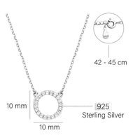 Kreis Halskette in 925 Silber