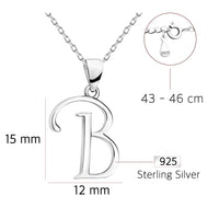 Buchstabe Halskette in 925 Silber