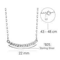 Gebogen Halskette in 925 Silber