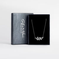 Blatt Halskette in 925 Silber