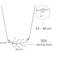 Blatt Halskette in 925 Silber