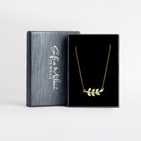 Blatt Halskette in 925 Silber