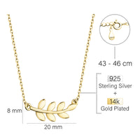 Blatt Halskette in 925 Silber
