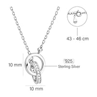 Maßenansicht von Ring Halskette in 925 Silber von Sofia Milani - N0374