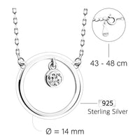 Kreis Halskette in 925 Silber