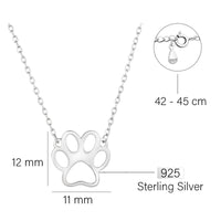 Pfote Halskette in 925 Silber