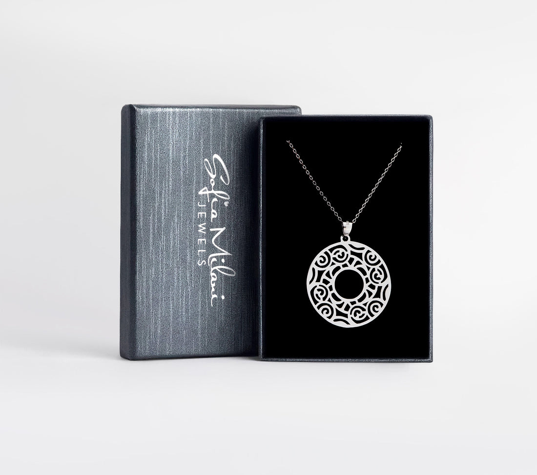 Ornament Halskette in 925 Silber