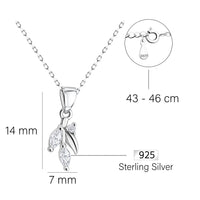 Blatt Halskette in 925 Silber