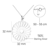 Blume Halskette in 925 Silber