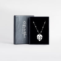 Blatt Halskette in 925 Silber