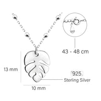 Blatt Halskette in 925 Silber