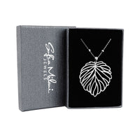 Blatt Halskette in 925 Silber