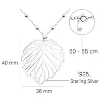 Blatt Halskette in 925 Silber