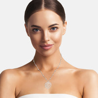 Blatt Halskette in 925 Silber