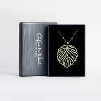 Blatt Halskette in 925 Silber